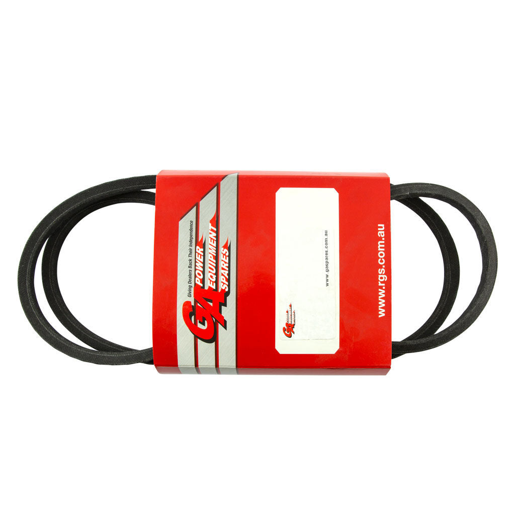 Hustler pump drive belt BEL7956, 1/2 inch wide by 62.252 inch outside circumference, black V-belt.