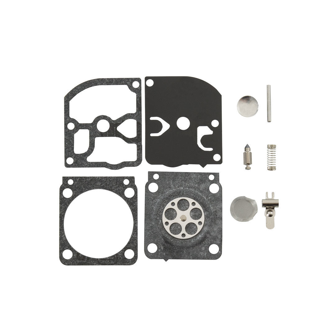 Zama RB-234 carburettor rebuild kit for C1Q-K120A, SKU OMKRB-234, showing gaskets and small carburettor components