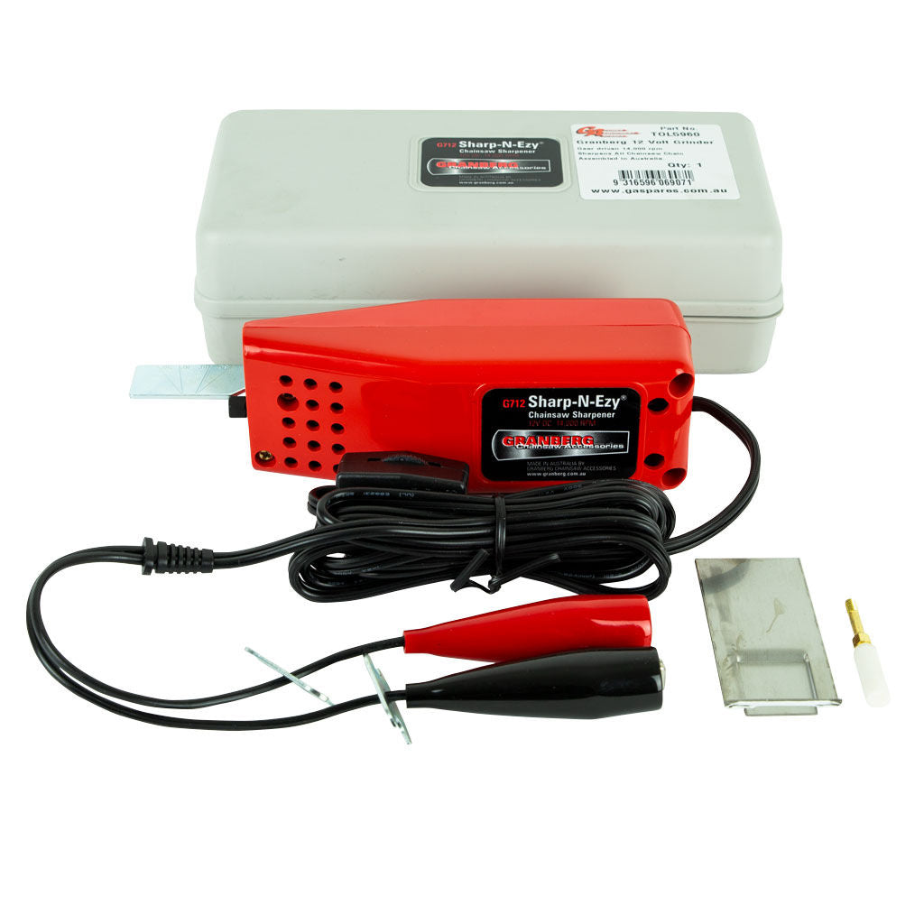 Granberg 12V 14000 RPM gear drive chainsaw chain grinder with storage case, SKU TOL5960